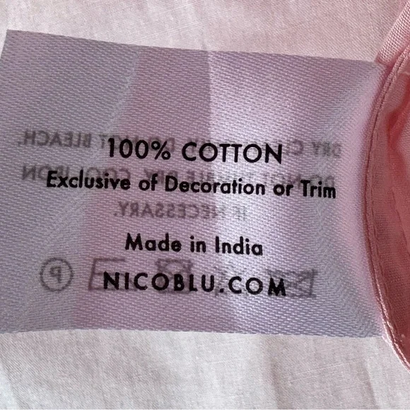 Nicoblu Maharani Tunic Blush Pink Embroidered in Gold Filigree Top size PXL - Picture 9 of 13